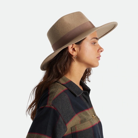 BRIXTON Structured Fedora Rancher Hat 100% Wool Can Be UNISEX Size M - Picture 8 of 9